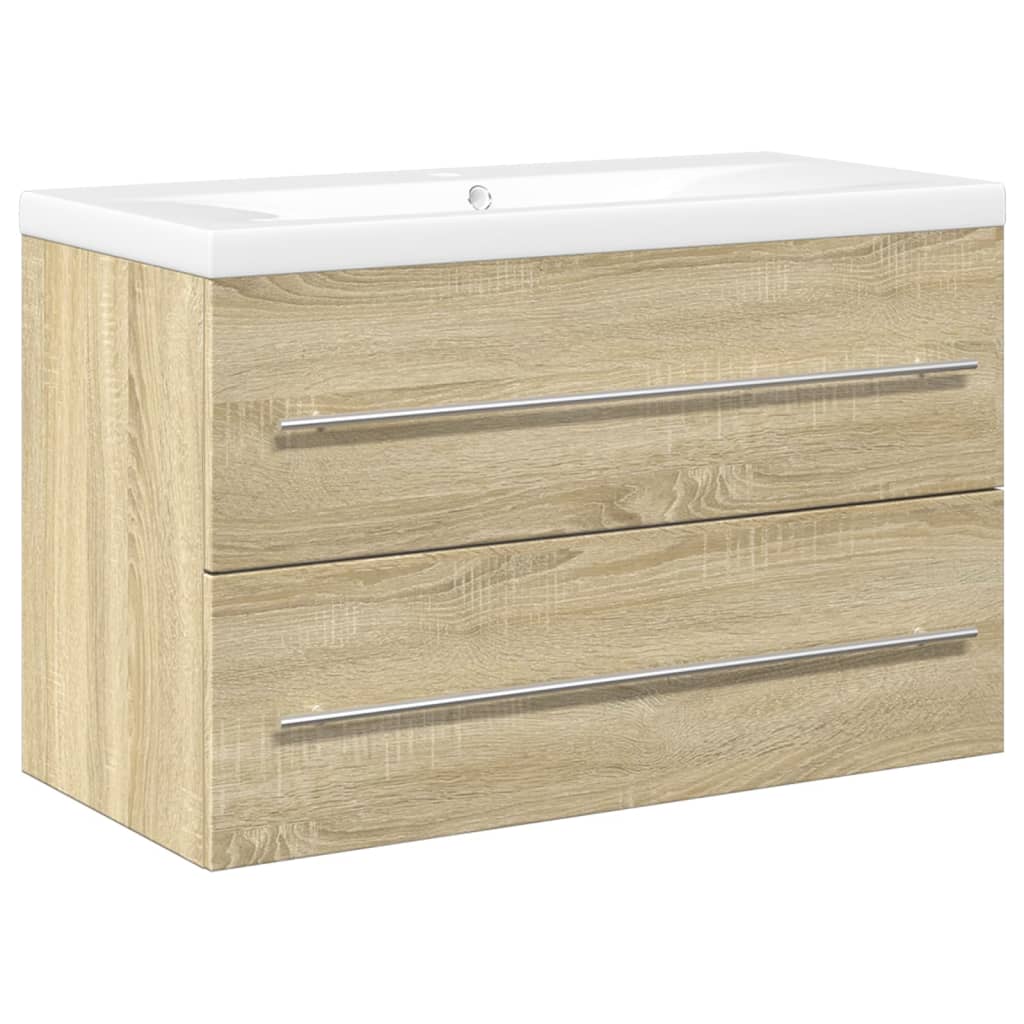 Ensemble de meubles de salle de bain 2 pcs chêne sonoma