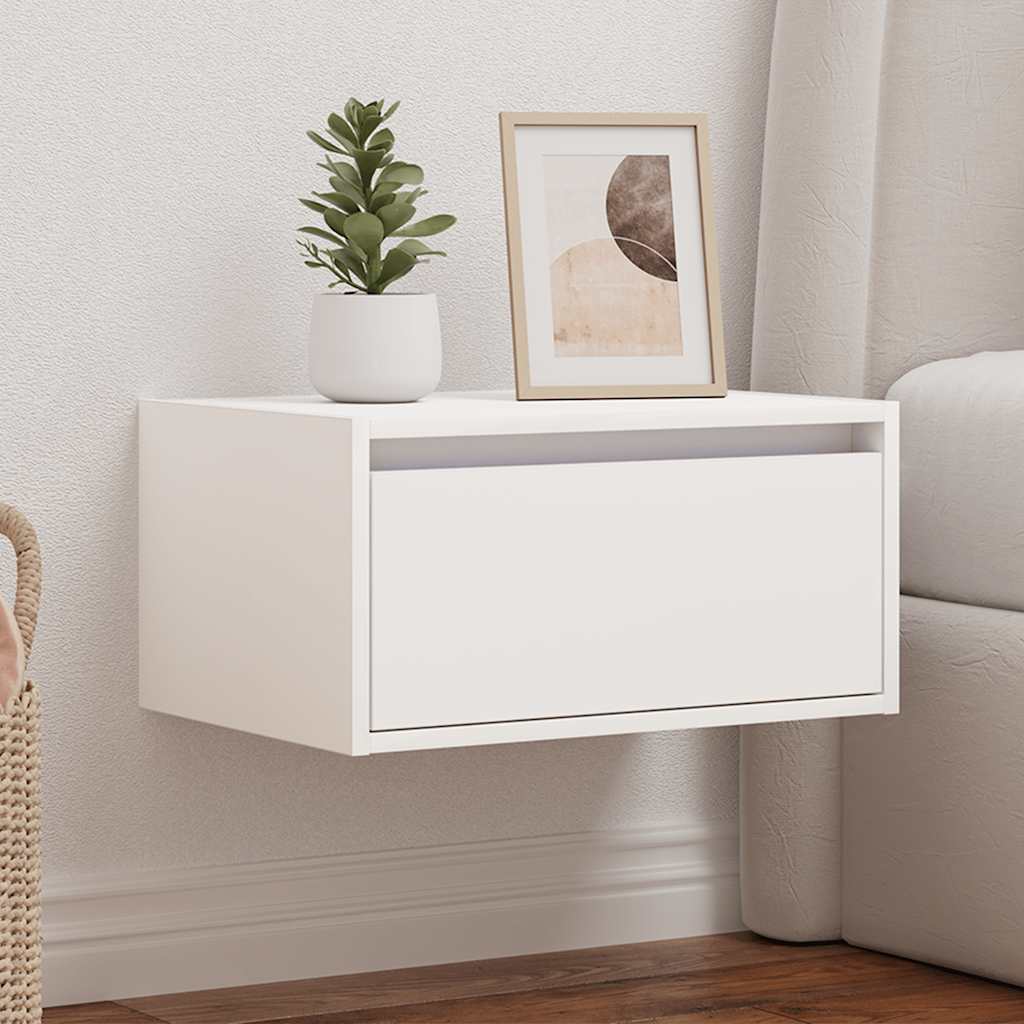 Table de chevet murale avec lumières LED blanc - XIOS