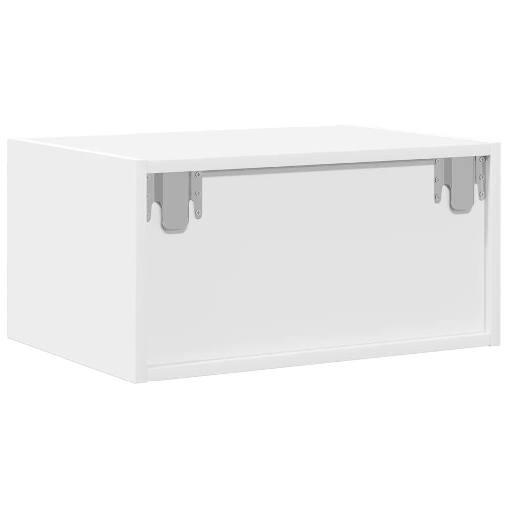 Tables de chevet murales avec lumières LED 2 pcs blanc - XIOS
