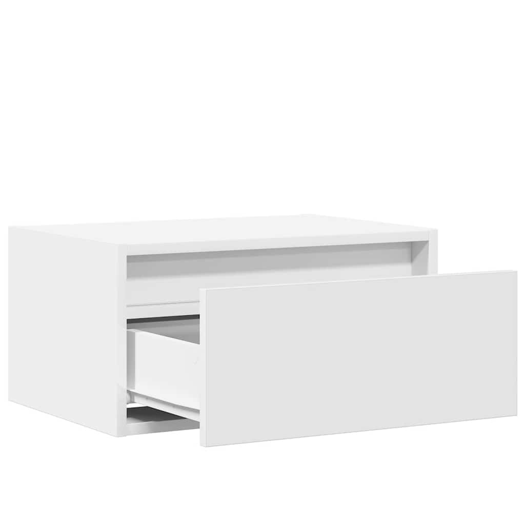 Tables de chevet murales avec lumières LED 2 pcs blanc - XIOS