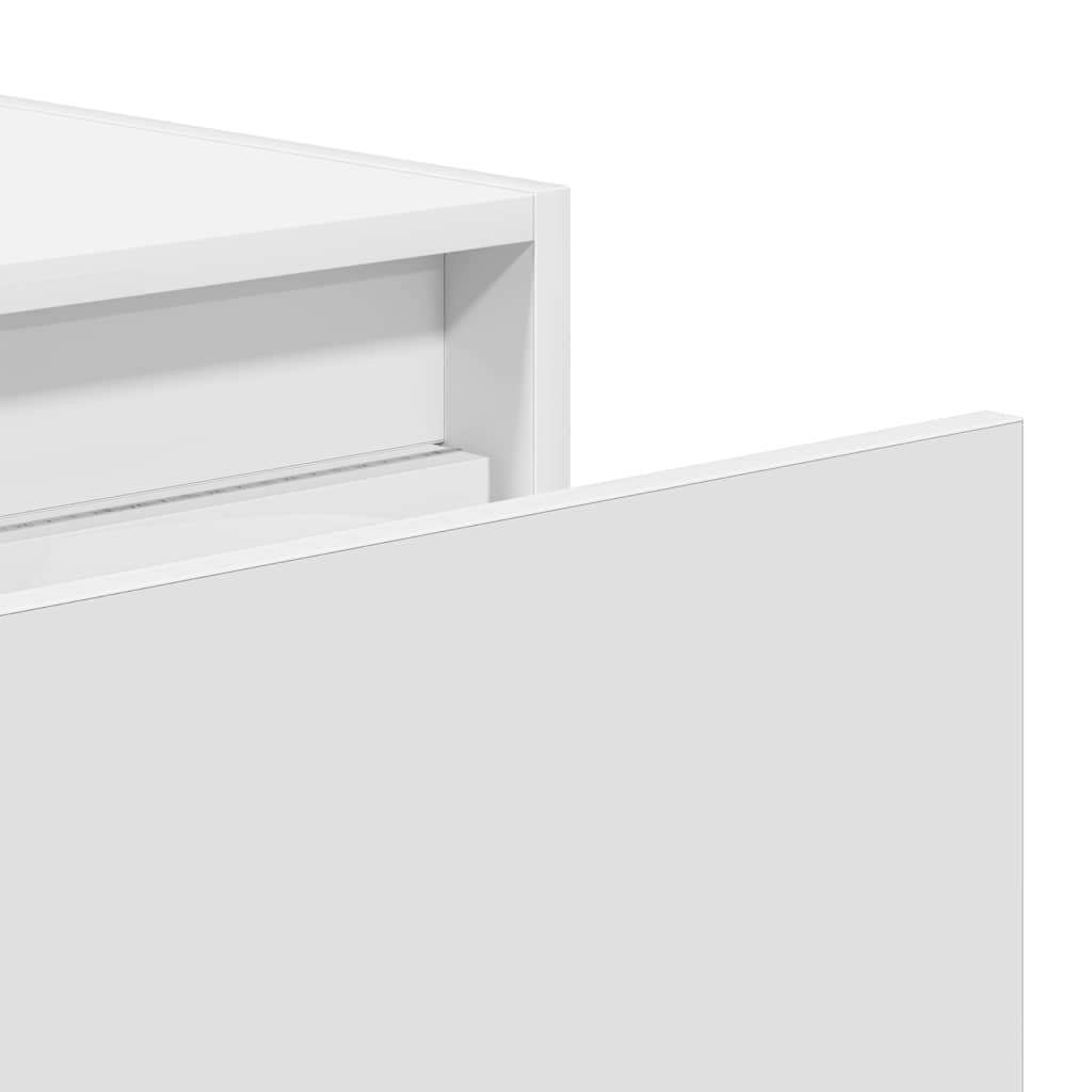 Tables de chevet murales avec lumières LED 2 pcs blanc - XIOS