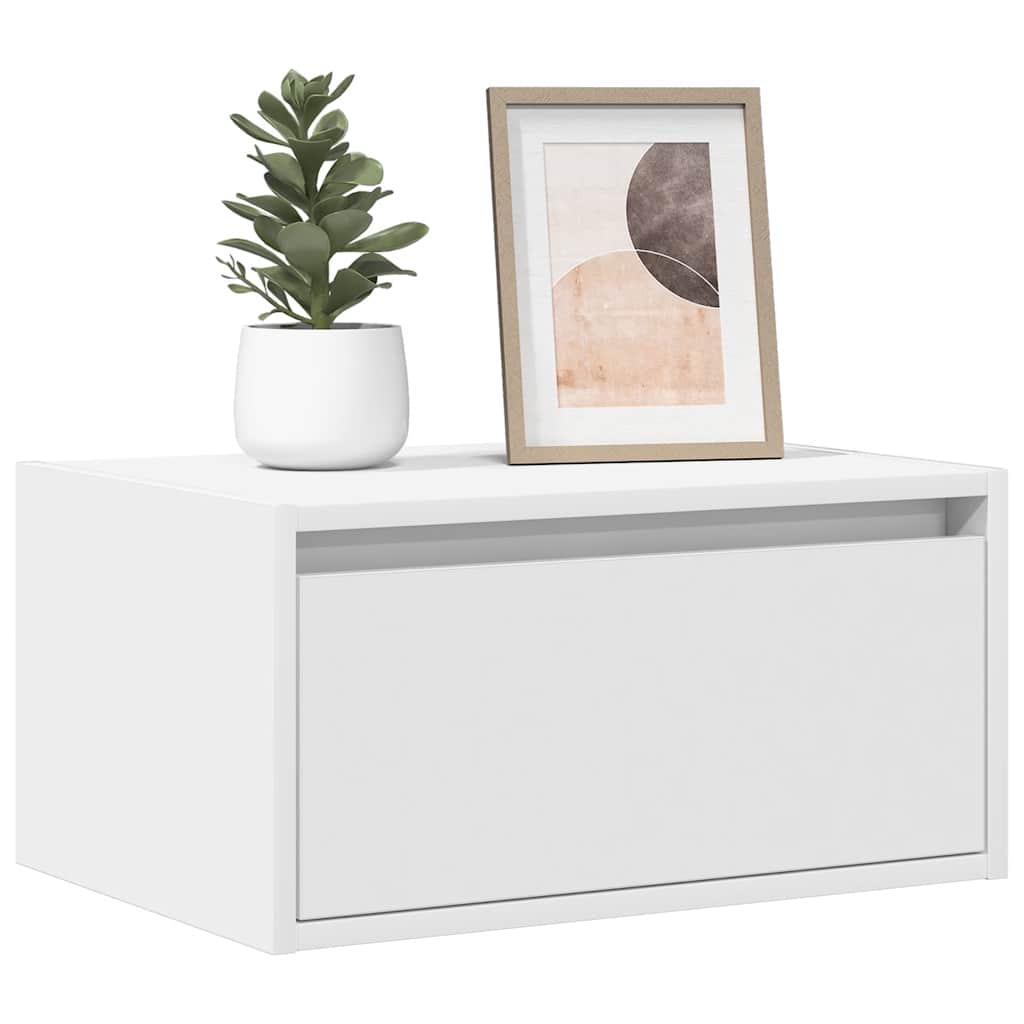 Tables de chevet murales avec lumières LED 2 pcs blanc - XIOS