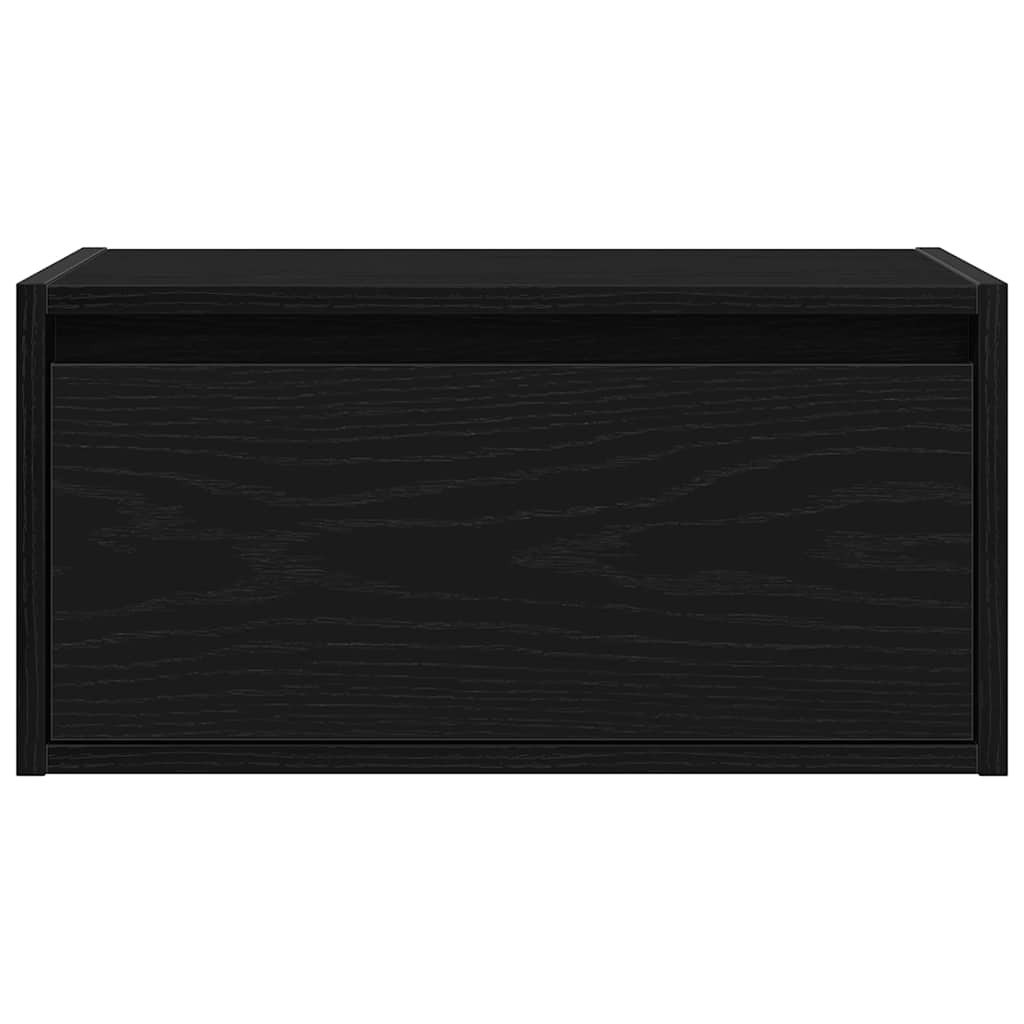 Table de chevet murale avec lumières LED chêne noir - XIOS