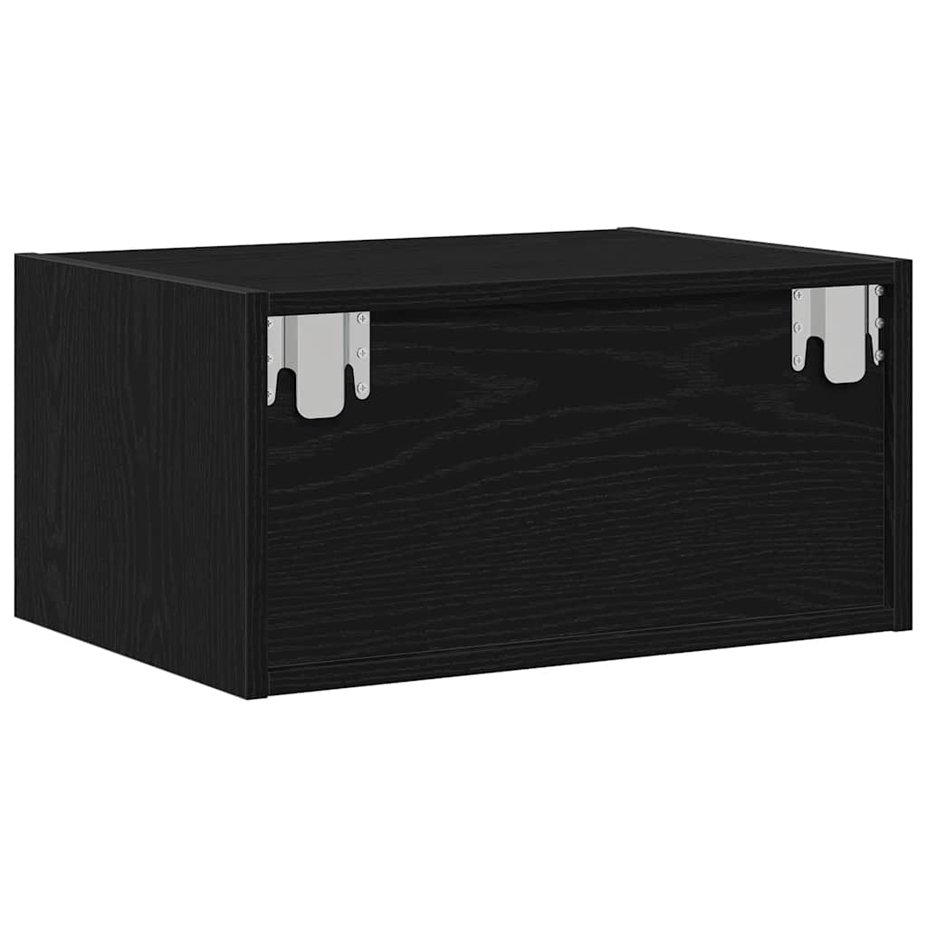 Table de chevet murale avec lumières LED chêne noir - XIOS