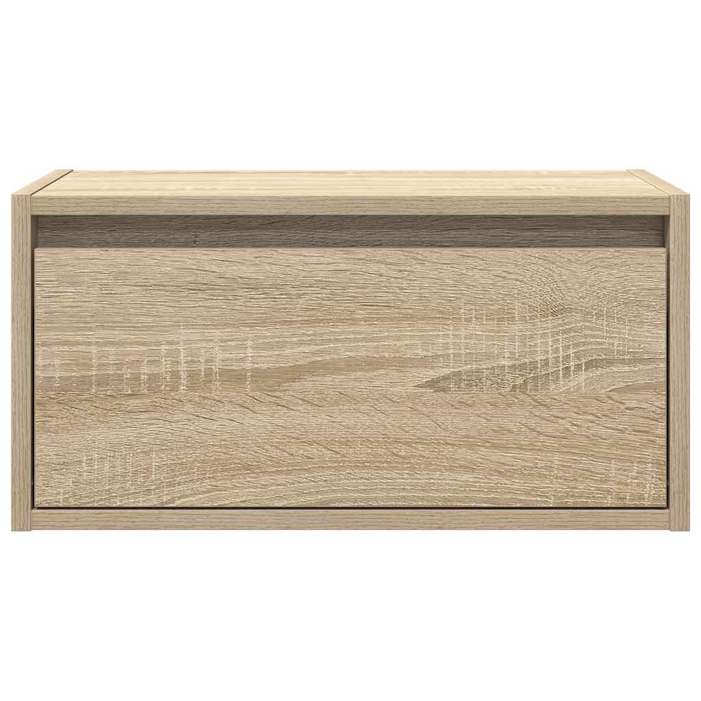 Table de chevet murale avec lumières LED chêne sonoma - XIOS