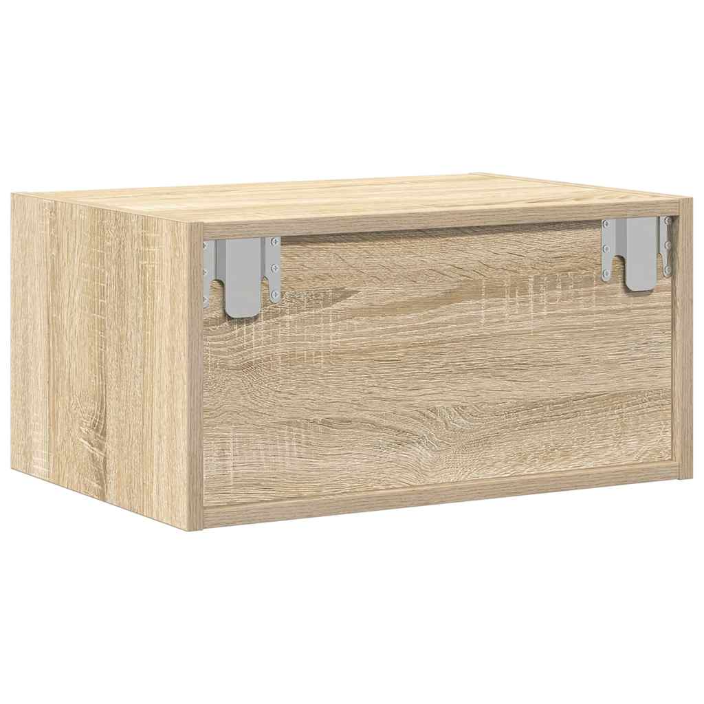 Table de chevet murale avec lumières LED chêne sonoma - XIOS