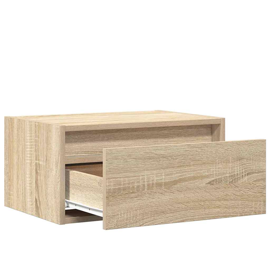 Table de chevet murale avec lumières LED chêne sonoma - XIOS