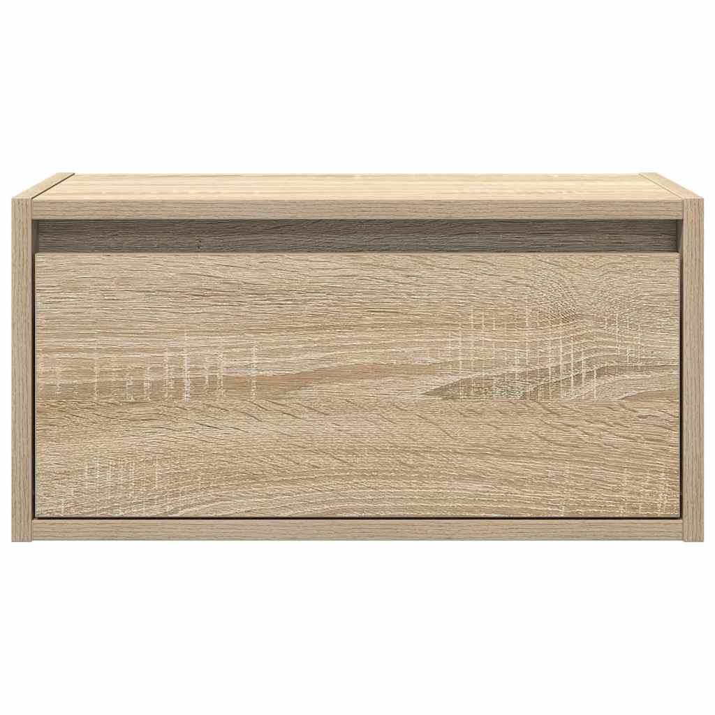 Tables de chevet murales avec lumières LED 2 pcs chêne sonoma - XIOS