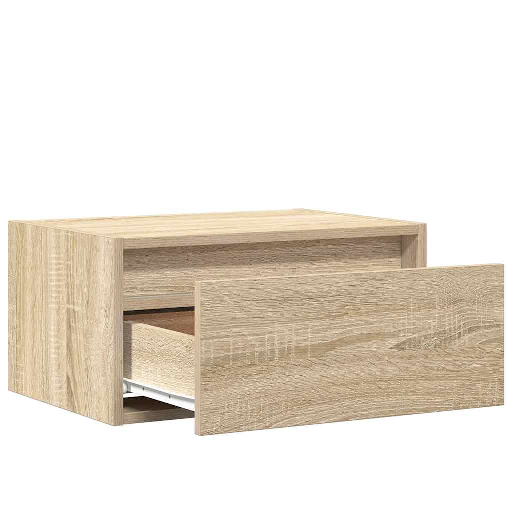 Tables de chevet murales avec lumières LED 2 pcs chêne sonoma - XIOS