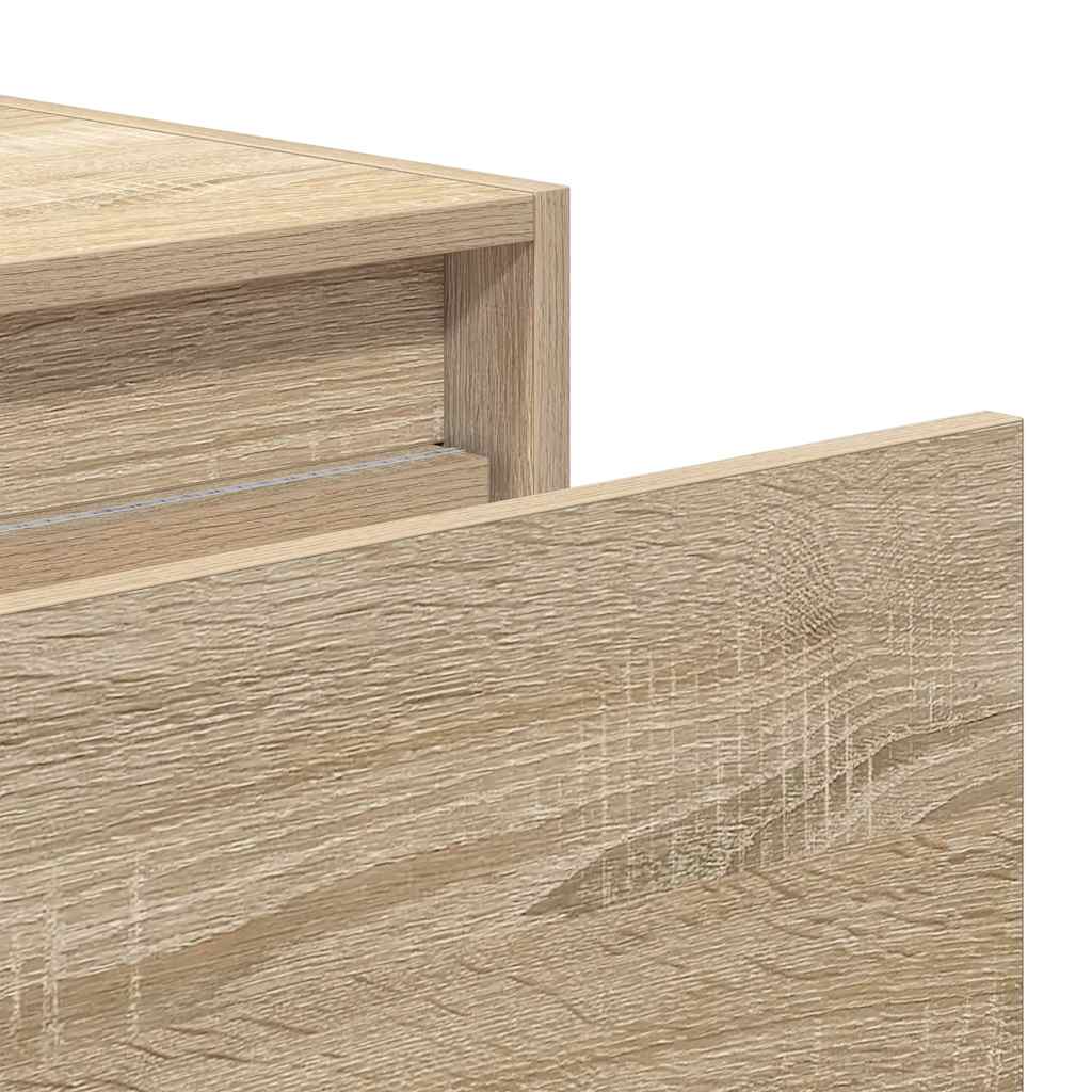 Tables de chevet murales avec lumières LED 2 pcs chêne sonoma - XIOS