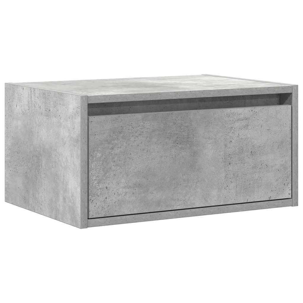 Table de chevet murale avec lumières LED gris béton - XIOS