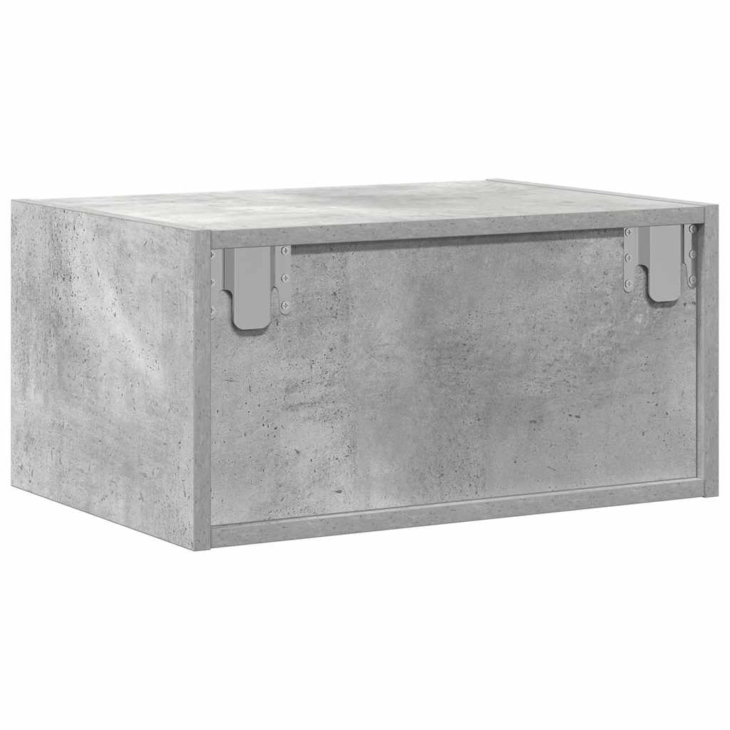 Table de chevet murale avec lumières LED gris béton - XIOS