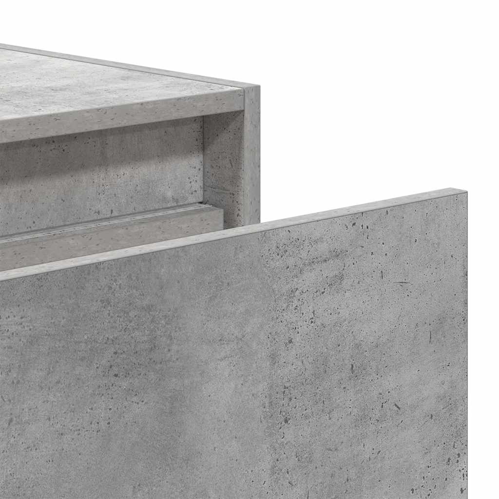 Table de chevet murale avec lumières LED gris béton - XIOS