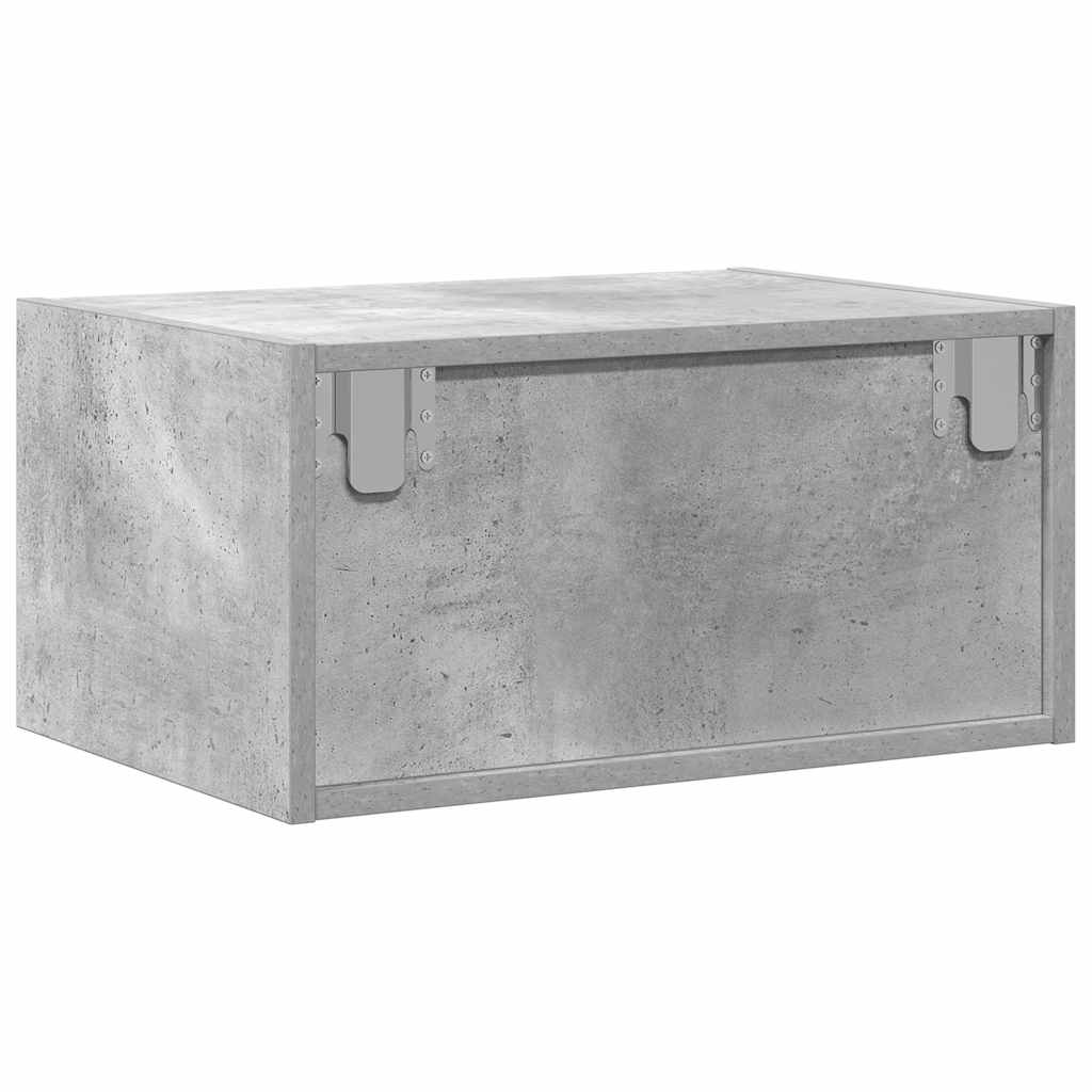 Tables de chevet murales avec lumières LED 2 pcs gris béton - XIOS