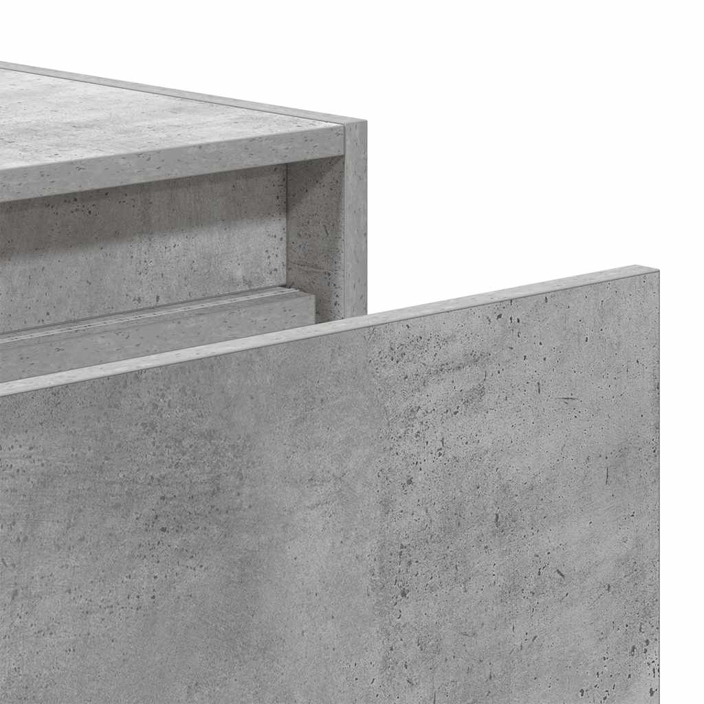 Tables de chevet murales avec lumières LED 2 pcs gris béton - XIOS