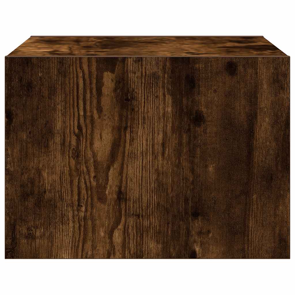 Table de chevet murale avec lumières LED chêne fumé - XIOS