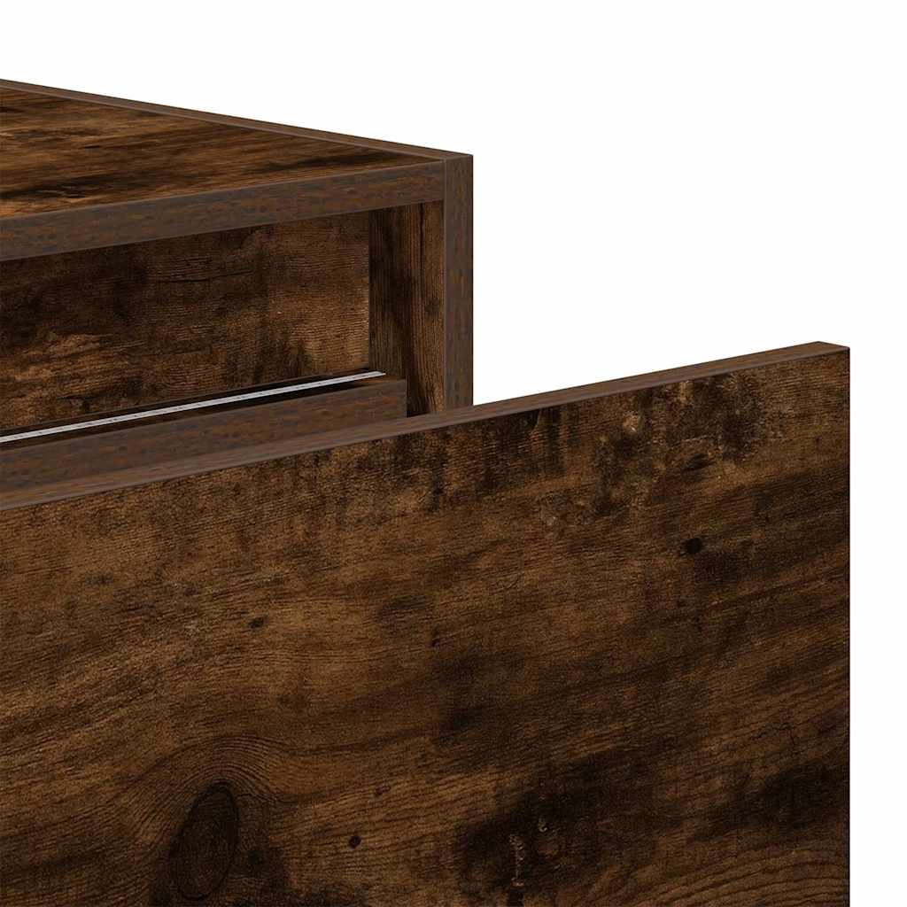 Table de chevet murale avec lumières LED chêne fumé - XIOS