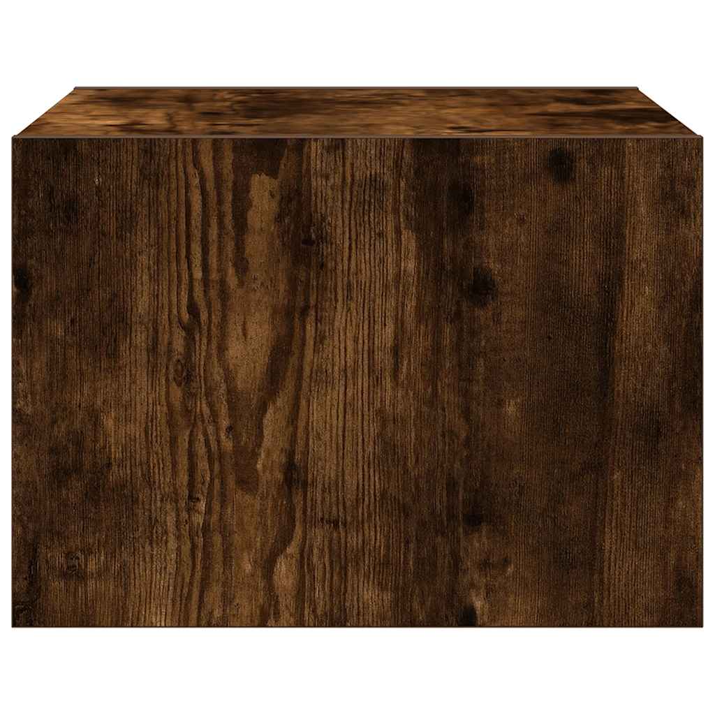 Tables de chevet murales avec lumières LED 2 pcs chêne fumé - XIOS