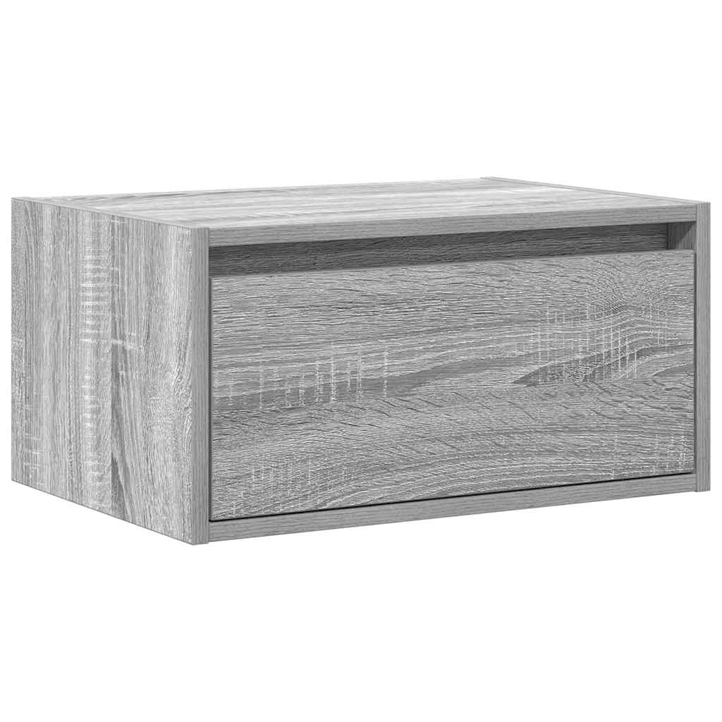 Table de chevet murale avec lumières LED sonoma gris - XIOS