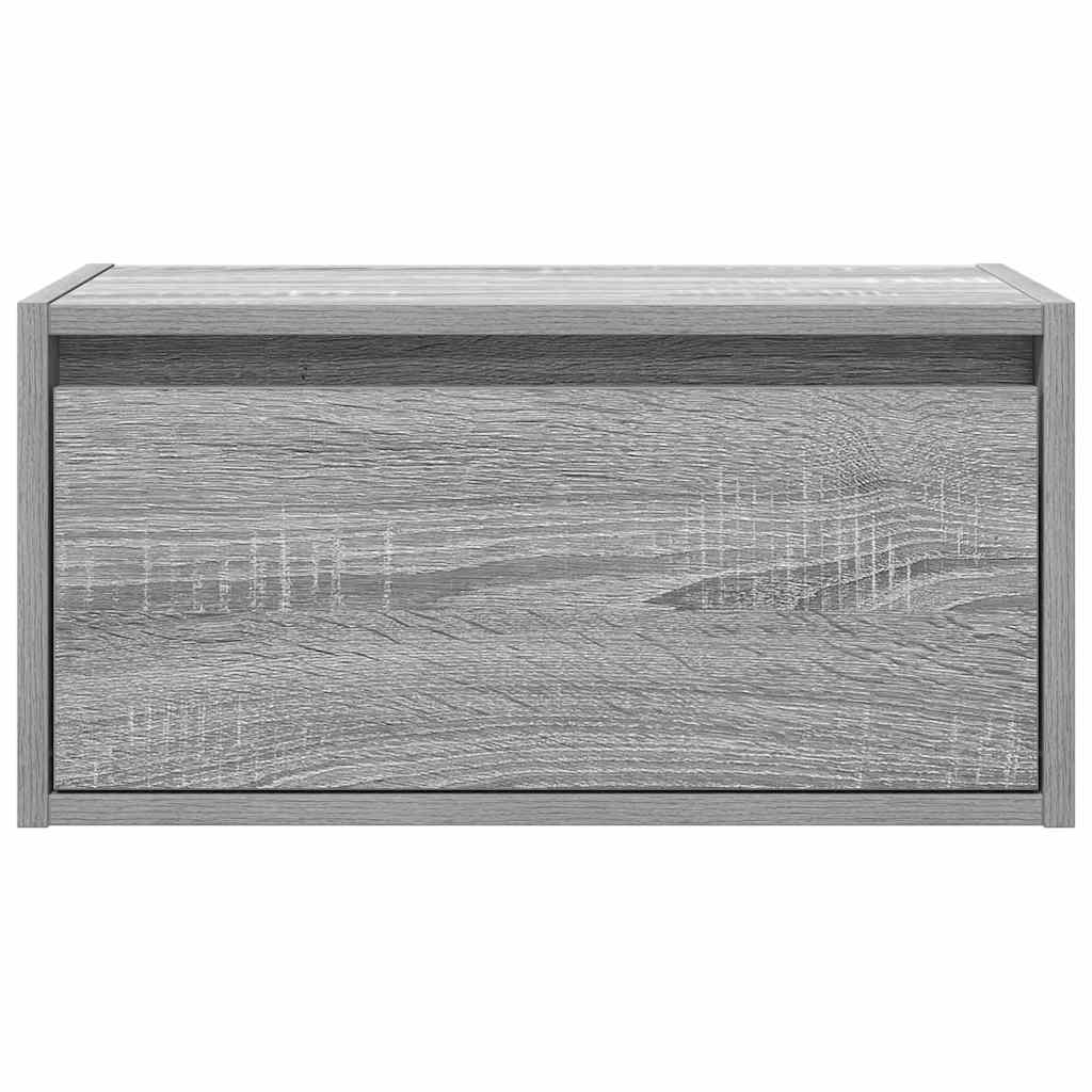 Table de chevet murale avec lumières LED sonoma gris - XIOS