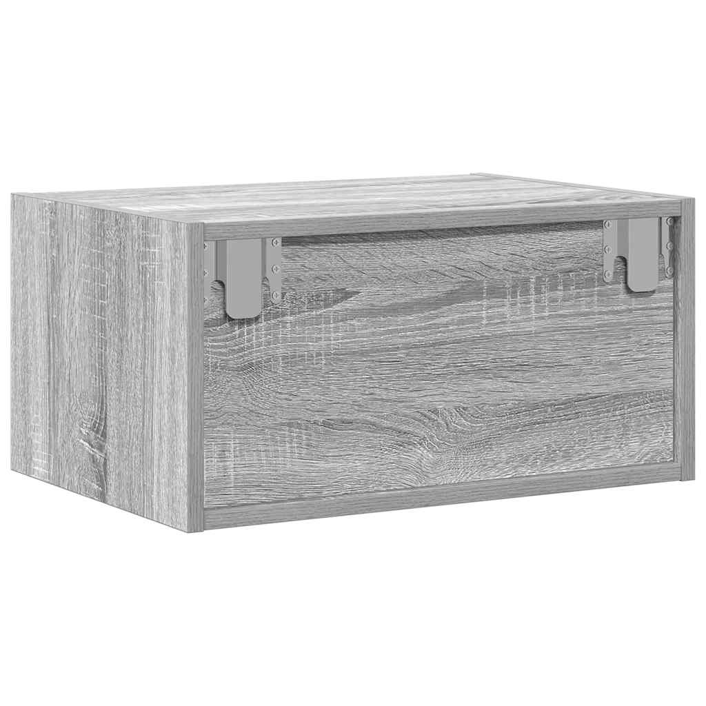 Table de chevet murale avec lumières LED sonoma gris - XIOS