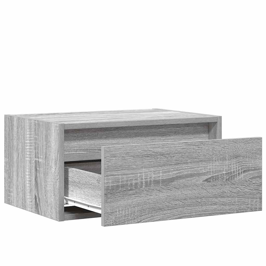Table de chevet murale avec lumières LED sonoma gris - XIOS