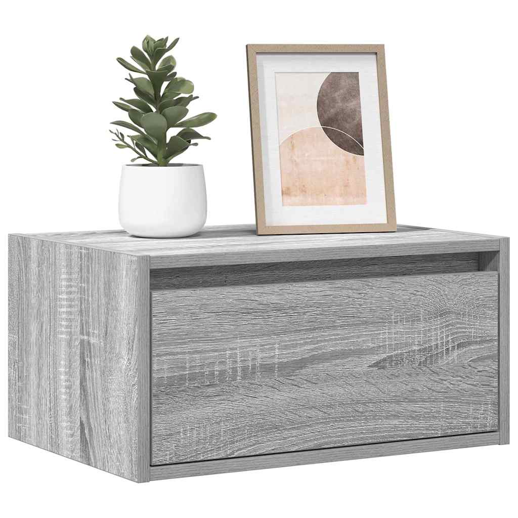 Table de chevet murale avec lumières LED sonoma gris - XIOS