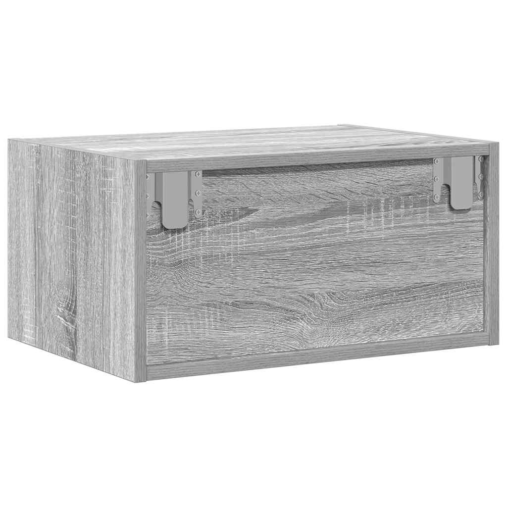 Tables de chevet murales avec lumières LED 2 pcs sonoma gris - XIOS