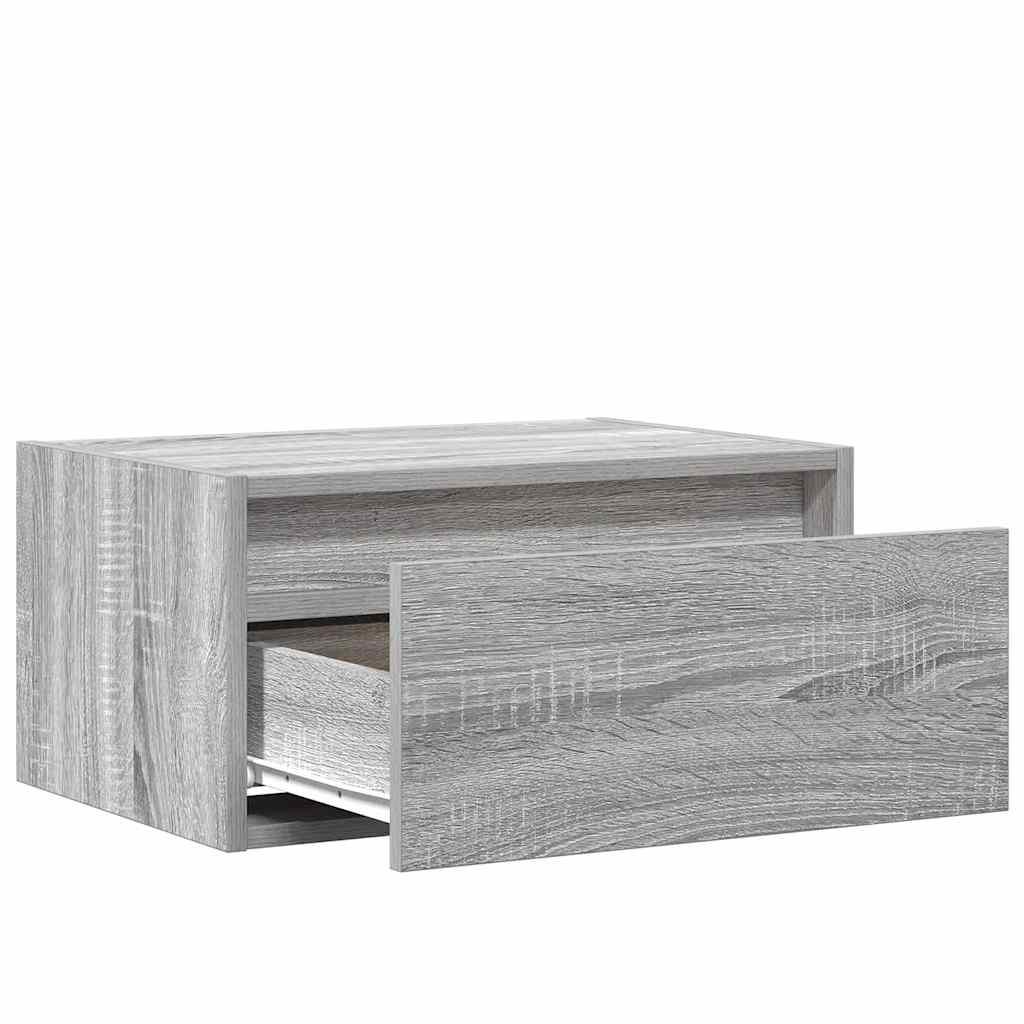 Tables de chevet murales avec lumières LED 2 pcs sonoma gris - XIOS