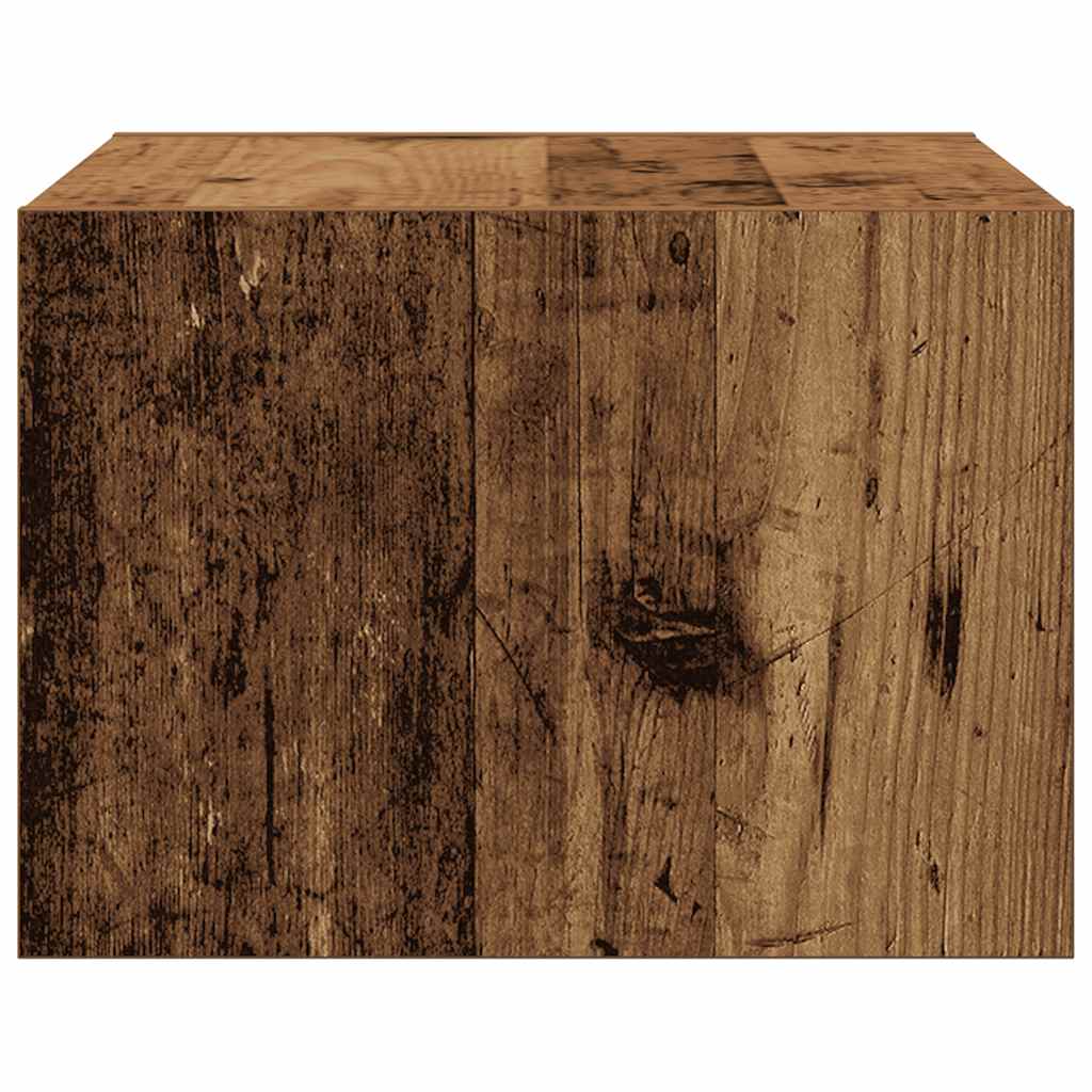 Table de chevet murale avec lumières LED vieux bois - XIOS
