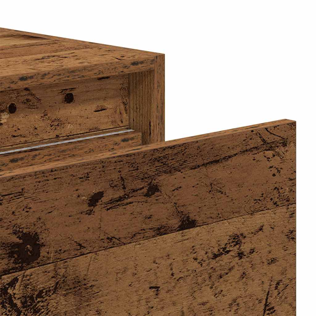 Table de chevet murale avec lumières LED vieux bois - XIOS