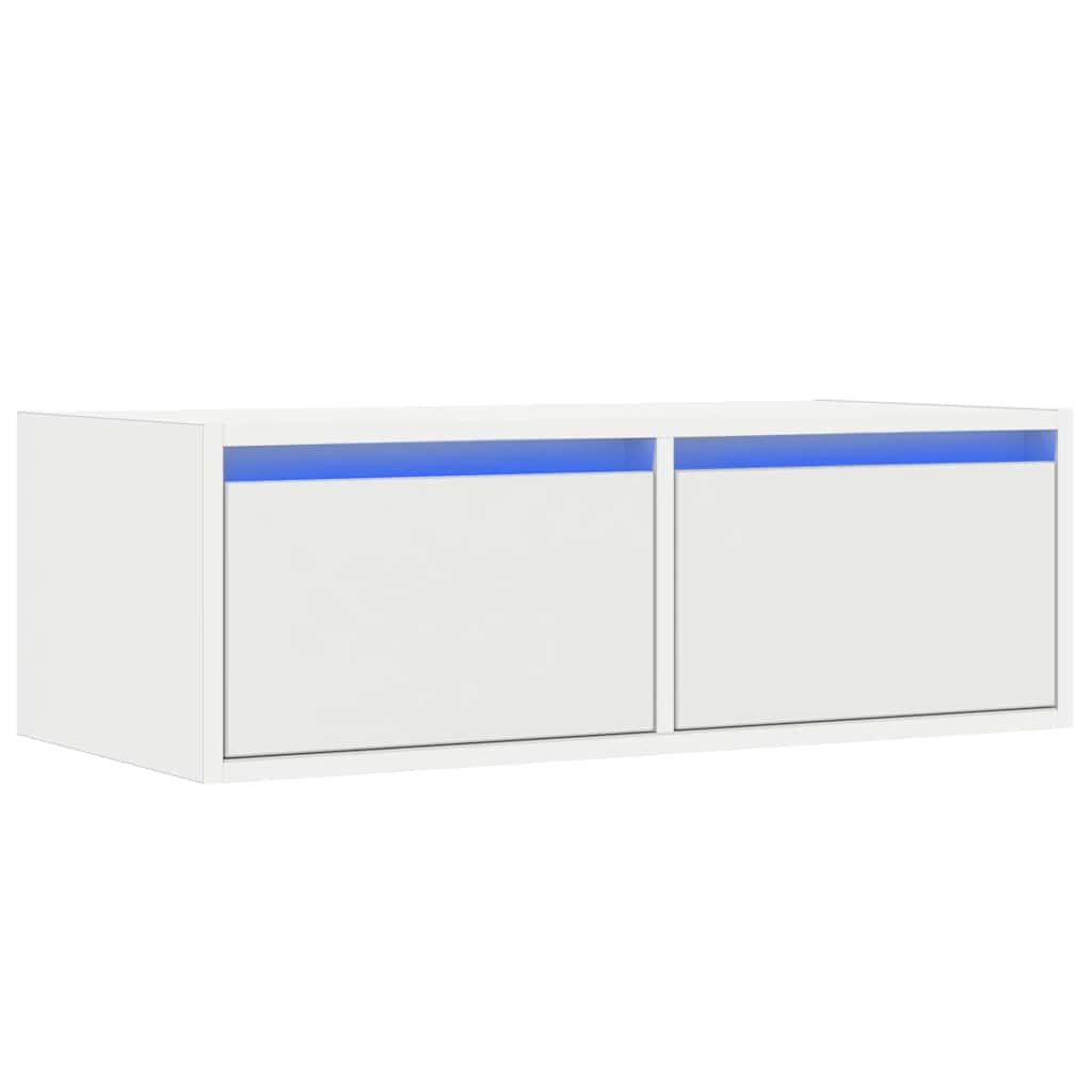 Meuble TV avec lumières LED blanc 75x35,5x25 cm - XIOS
