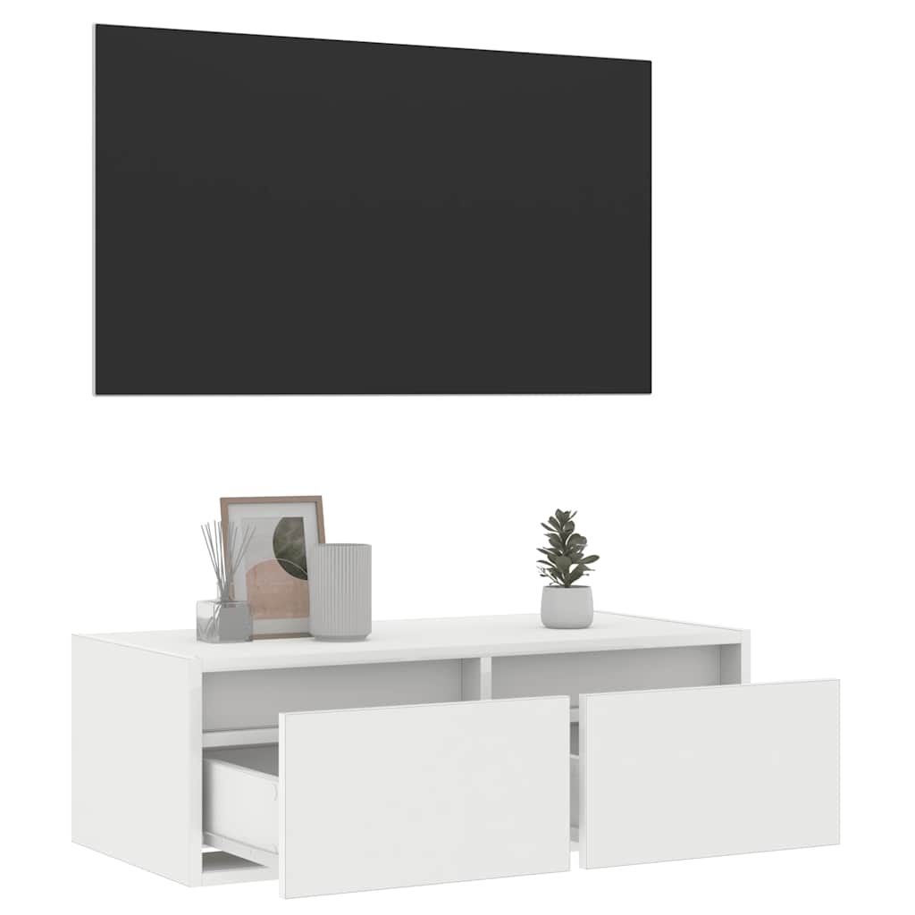 Meuble TV avec lumières LED blanc 75x35,5x25 cm - XIOS