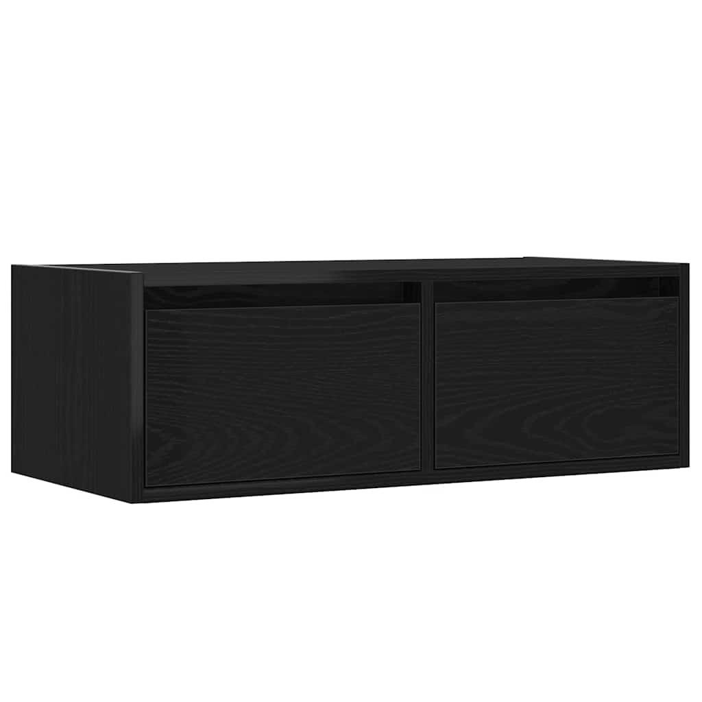 Meuble TV avec lumières LED chêne noir 75x35,5x25 cm - XIOS