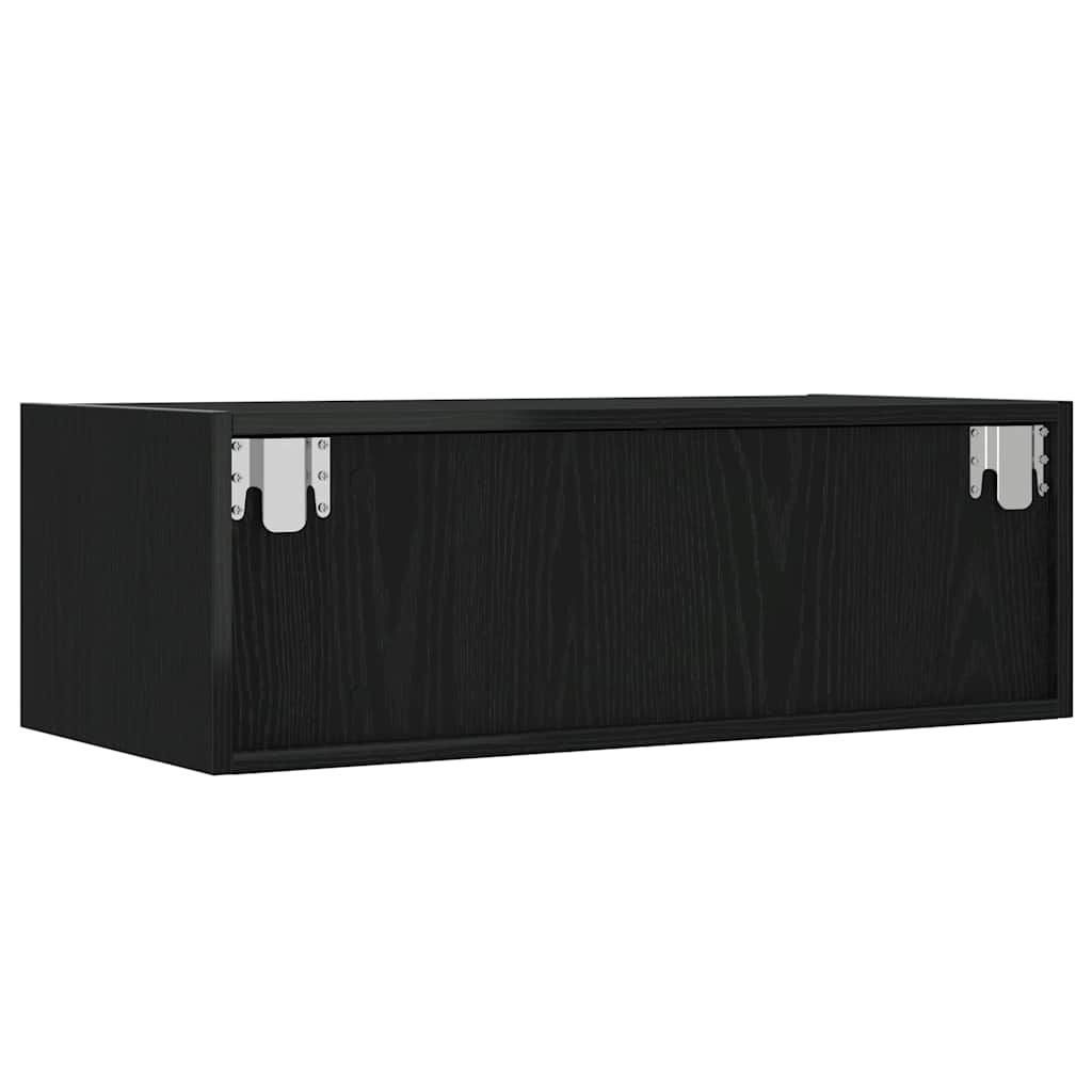 Meuble TV avec lumières LED chêne noir 75x35,5x25 cm - XIOS