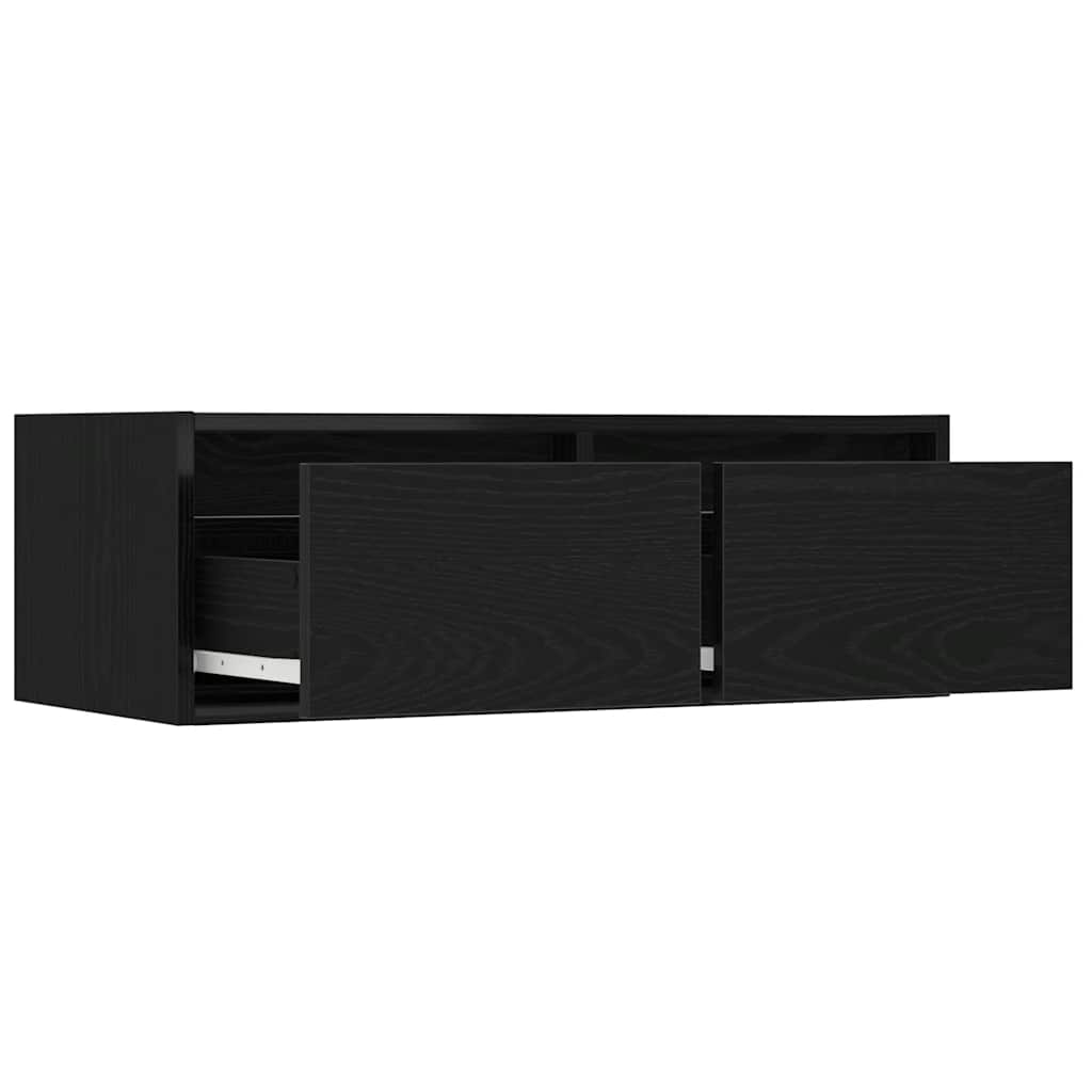 Meuble TV avec lumières LED chêne noir 75x35,5x25 cm - XIOS