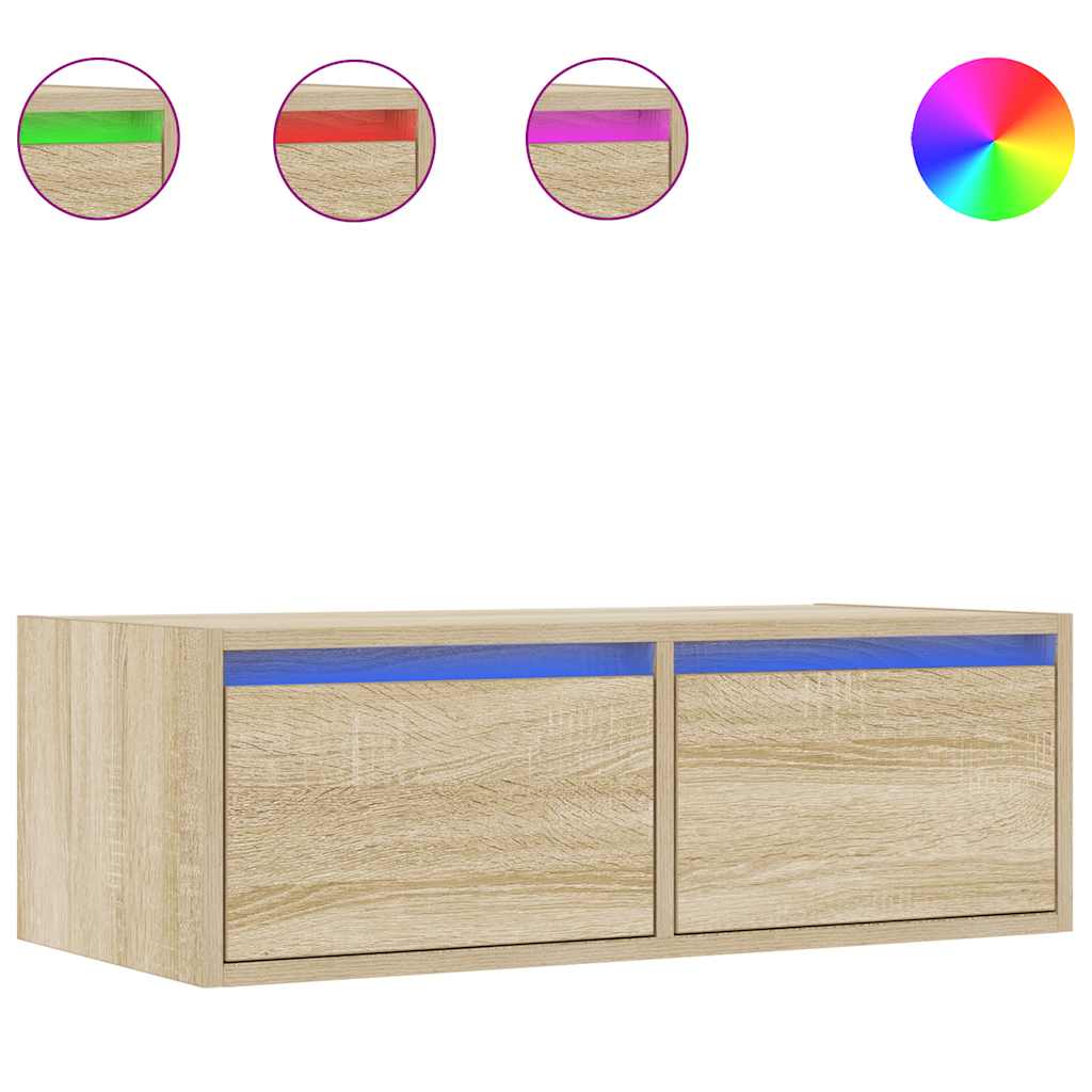 Meuble TV avec lumières LED chêne sonoma 75x35,5x25 cm - XIOS