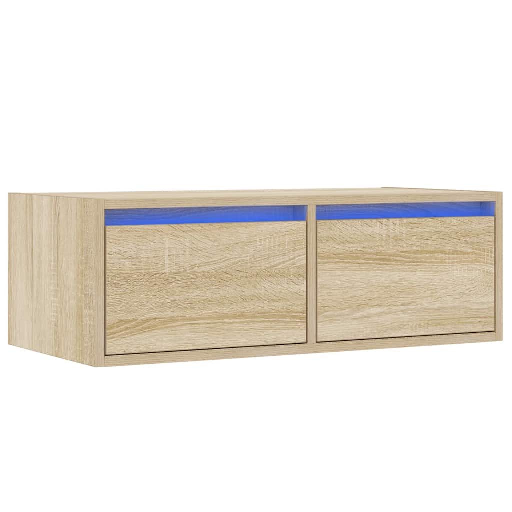 Meuble TV avec lumières LED chêne sonoma 75x35,5x25 cm - XIOS