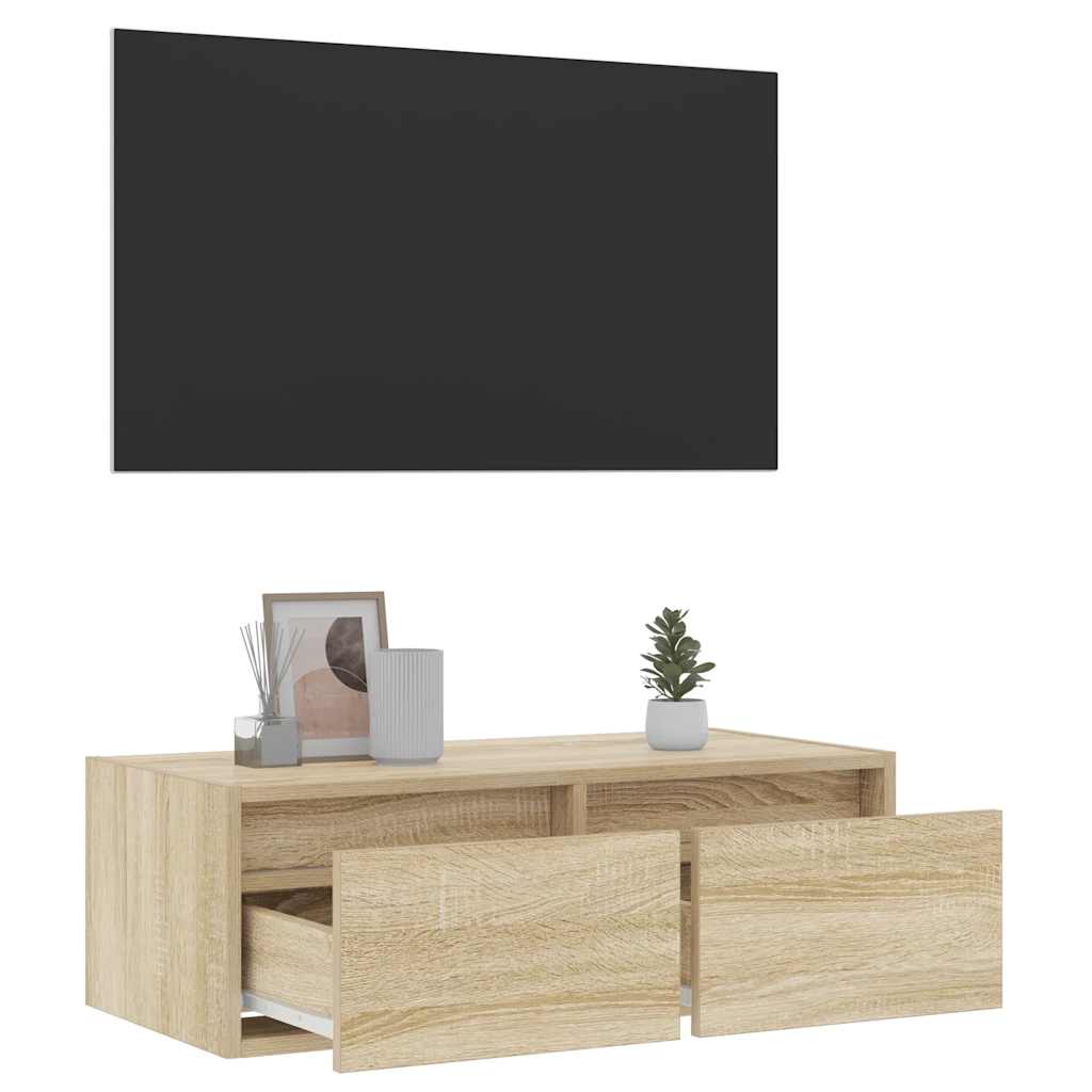 Meuble TV avec lumières LED chêne sonoma 75x35,5x25 cm - XIOS