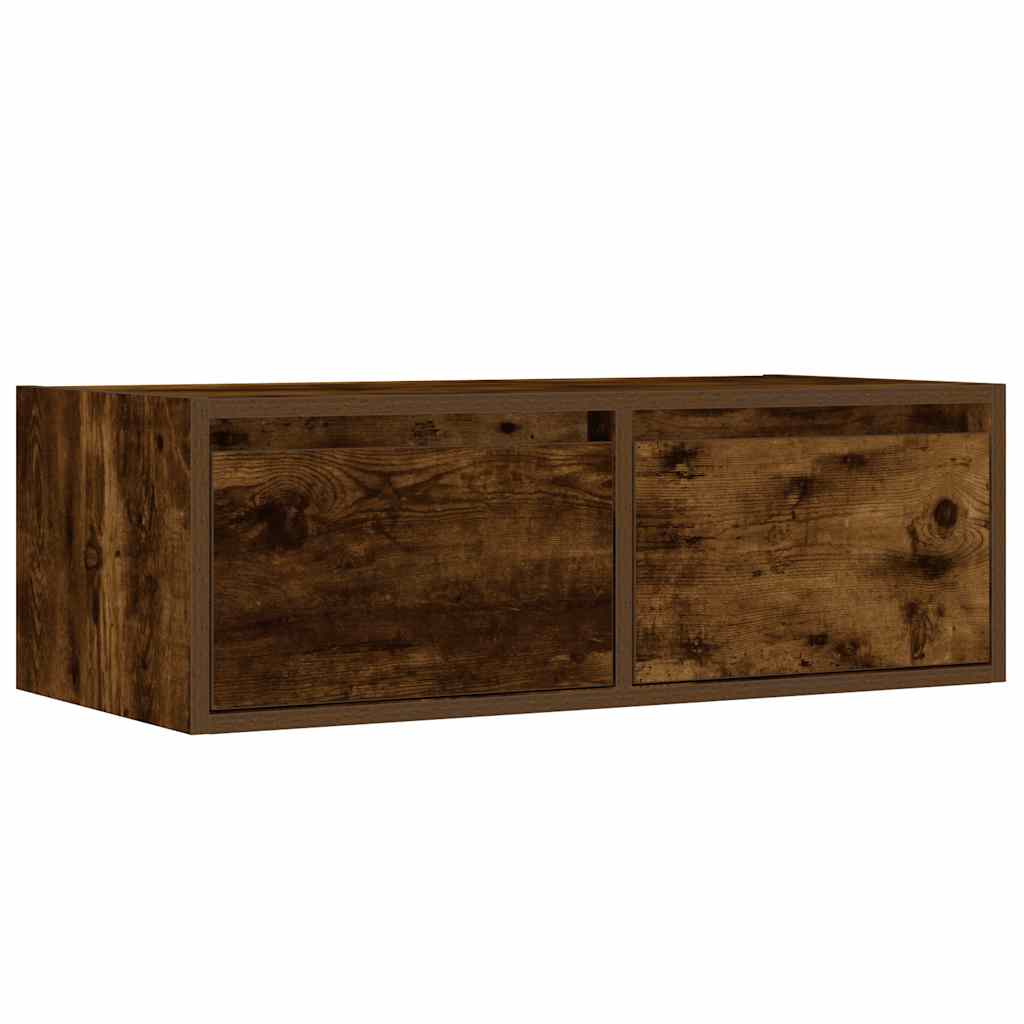 Meuble TV avec lumières LED chêne fumé 75x35,5x25 cm - XIOS