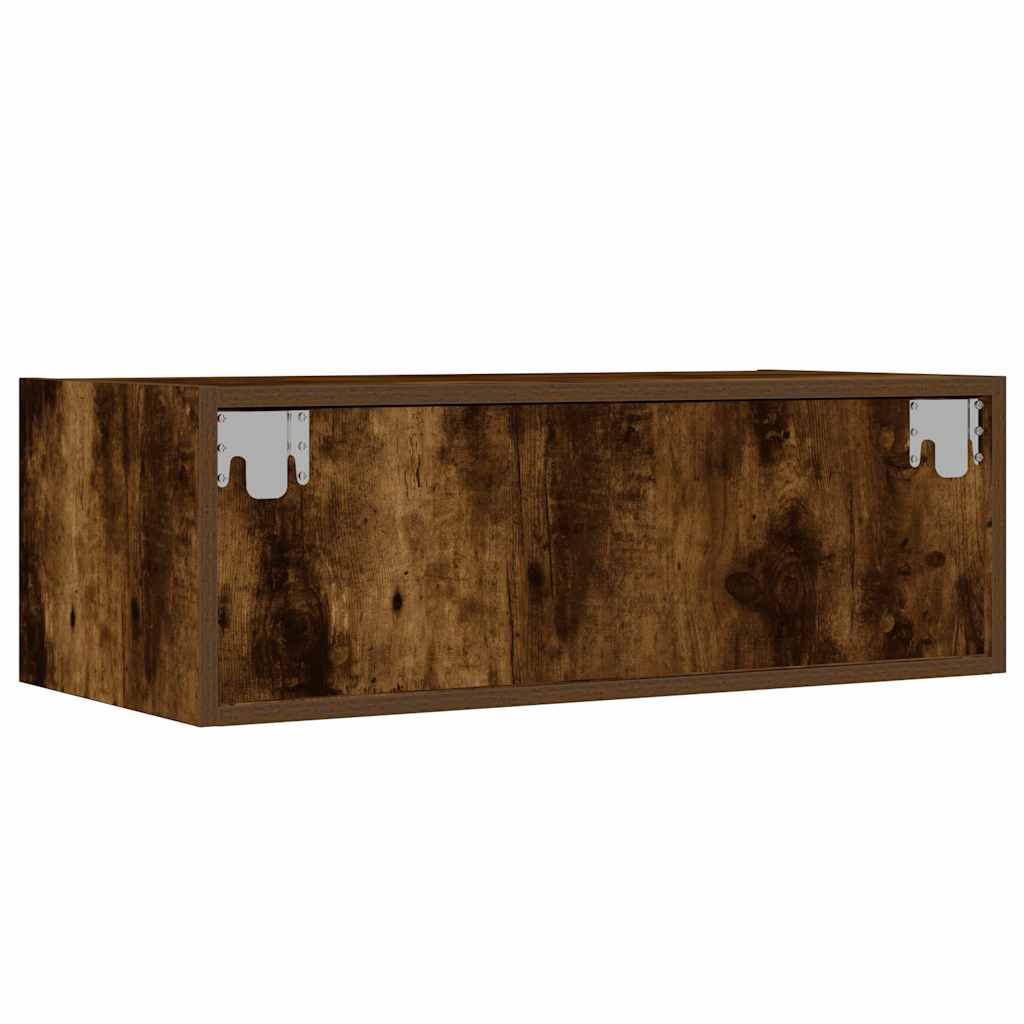 Meuble TV avec lumières LED chêne fumé 75x35,5x25 cm - XIOS