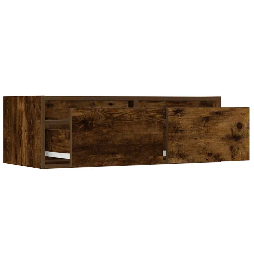 Meuble TV avec lumières LED chêne fumé 75x35,5x25 cm - XIOS