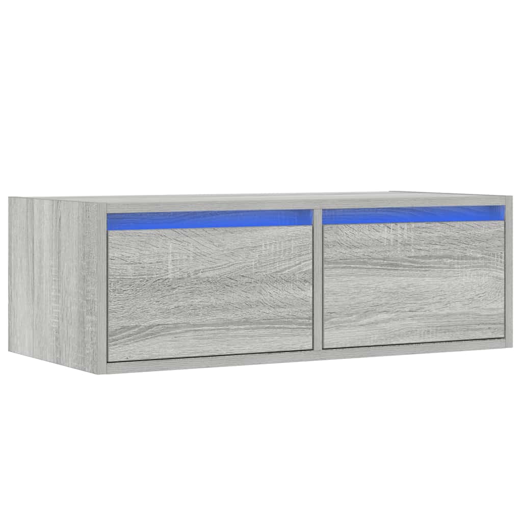 Meuble TV avec lumières LED sonoma gris 75x35,5x25 cm - XIOS