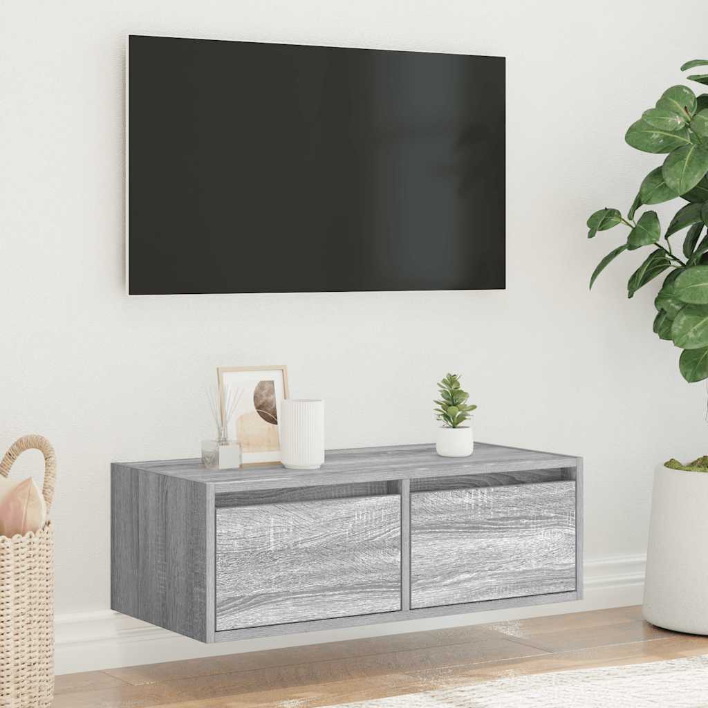 Meuble TV avec lumières LED sonoma gris 75x35,5x25 cm - XIOS