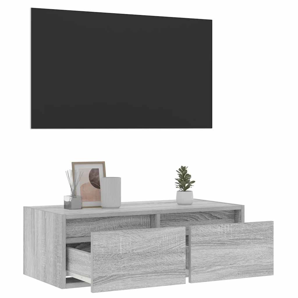 Meuble TV avec lumières LED sonoma gris 75x35,5x25 cm - XIOS