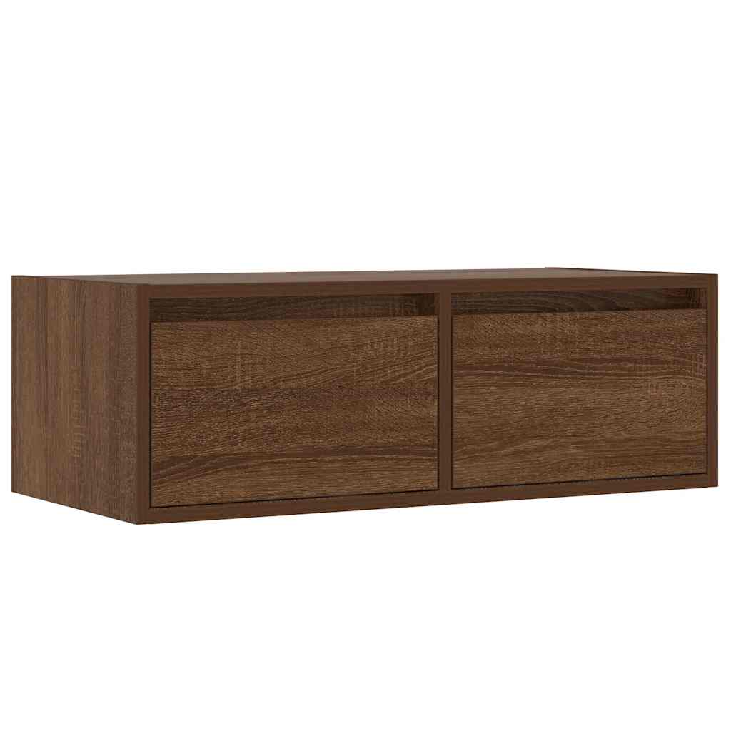 Meuble TV avec lumières LED chêne marron 75x35,5x25 cm - XIOS