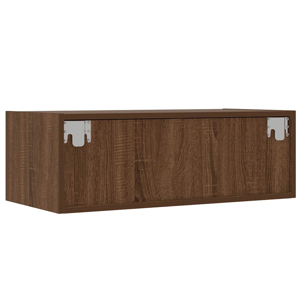 Meuble TV avec lumières LED chêne marron 75x35,5x25 cm - XIOS
