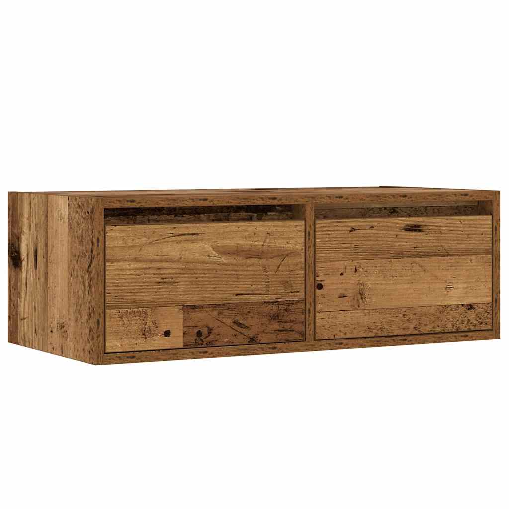 Meuble TV avec lumières LED vieux bois 75x35,5x25 cm - XIOS