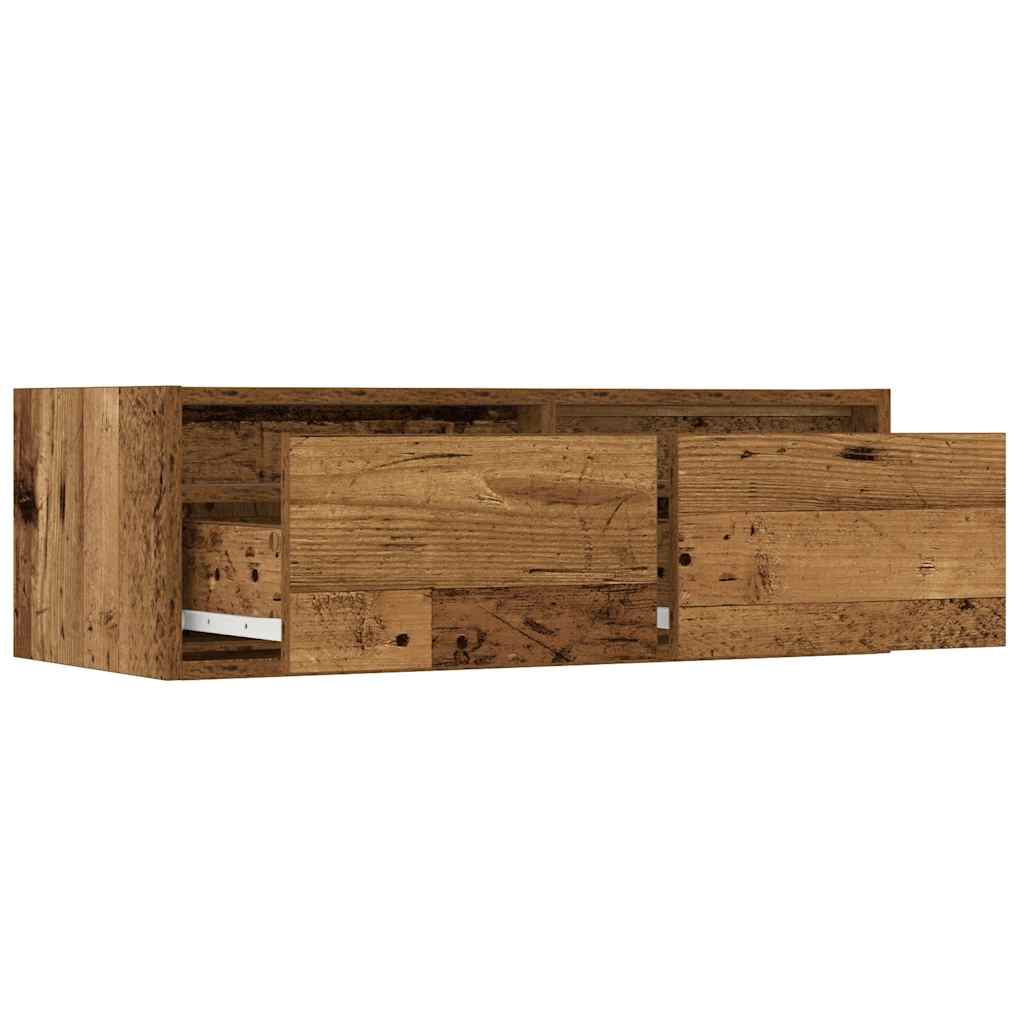 Meuble TV avec lumières LED vieux bois 75x35,5x25 cm - XIOS
