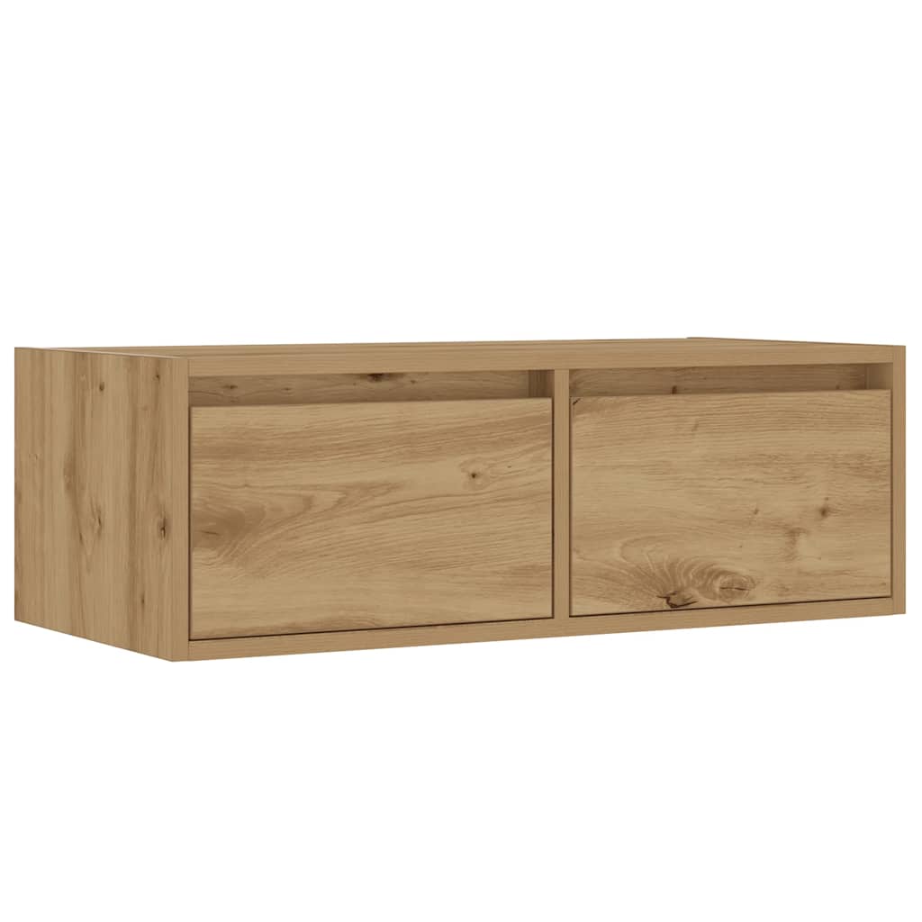Meuble TV avec lumières LED chêne artisanal 75x35,5x25 cm - XIOS